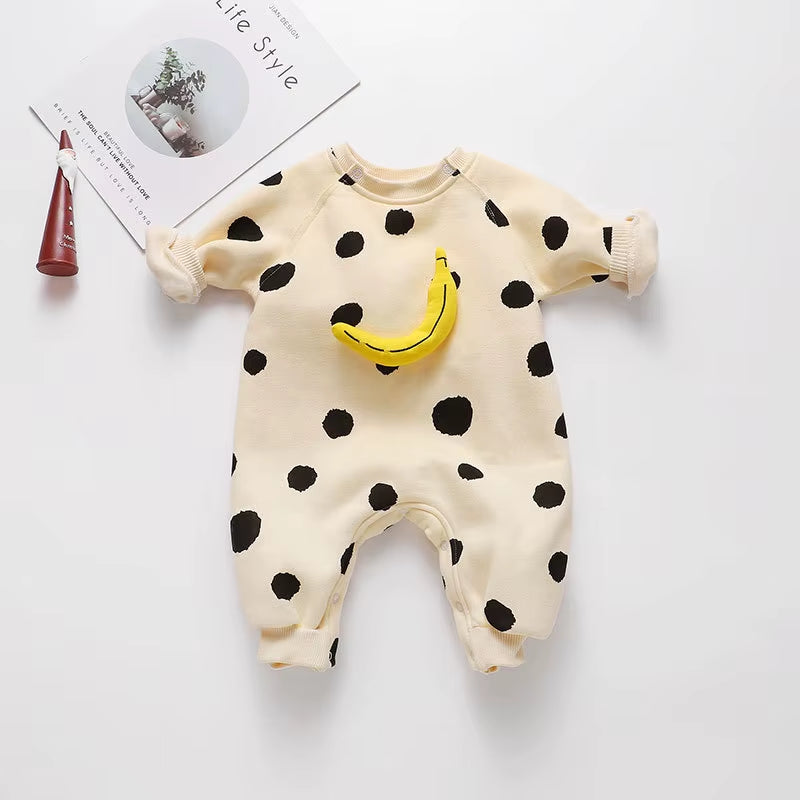 Banana Pop – Spring Cotton Romper for Babies
